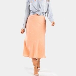 Francesca’s | Polka Dot Midi Flowy Skirt